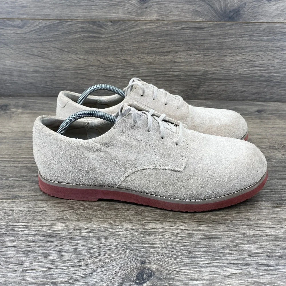 Sperry Top-Sider Tevin Boys Suede Oxford Shoes Sand Beige Size 5.5 YB26435F
